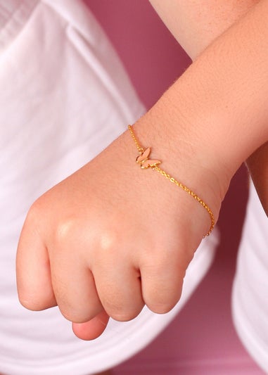 Say It With Yellow Gold Children's Butterfly Friendship Bracelets