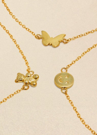 Say It With Yellow Gold Children's Butterfly Friendship Bracelets