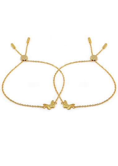 Say It With Yellow Gold Children's Butterfly Friendship Bracelets