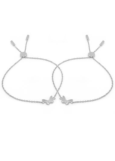 Say It With Silver Children's Butterfly Friendship Bracelets