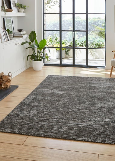 Think Rugs Flores Charcoal Modern Rectangle Rug