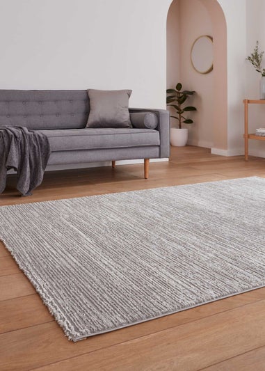 Think Rugs Flores Grey Modern Rectangle Rug