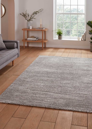 Think Rugs Flores Grey Modern Rectangle Rug