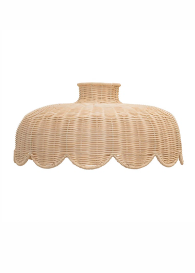 ValueLights Naveah Wood Rattan Natural Tapered Ceiling Pendant Shade (18cm x 38cm x 38cm)