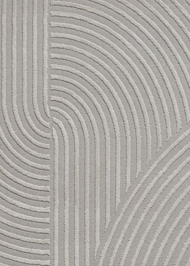 Think Rugs Flores Grey Modern Rectangle Rug