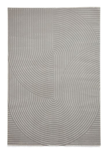 Think Rugs Flores Grey Modern Rectangle Rug