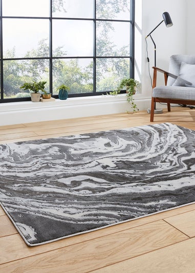 Think Rugs Apollo Grey Modern Abstract Rectangle Rug