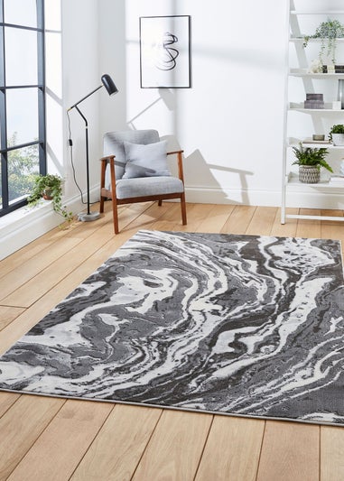 Think Rugs Apollo Grey Modern Abstract Rectangle Rug