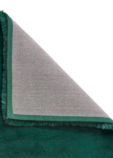 Think Rugs Super Teddy Jewel Green Plain Shaggy Rectangle Rug