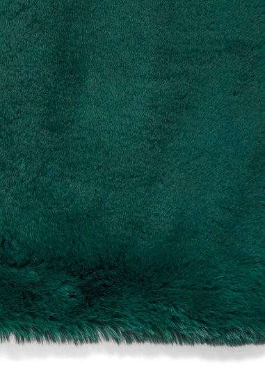 Think Rugs Super Teddy Jewel Green Plain Shaggy Rectangle Rug