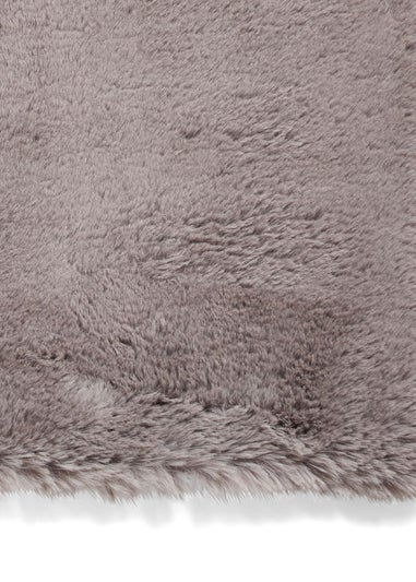 Think Rugs Super Teddy Grey Plain Shaggy Rectangle Rug