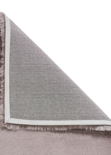 Think Rugs Super Teddy Grey Plain Shaggy Rectangle Rug