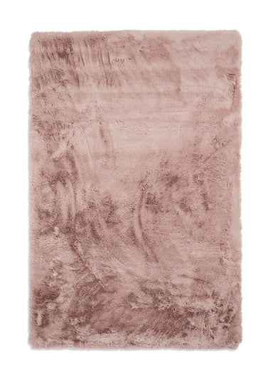 Think Rugs Super Teddy Rose Plain Shaggy Rectangle Rug