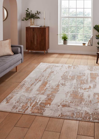 Think Rugs Apollo Bronze/Grey Modern Abstract Rectangle Rug