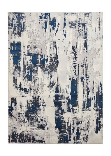 Think Rugs Apollo Grey/Navy Modern Abstract Rectangle Rug