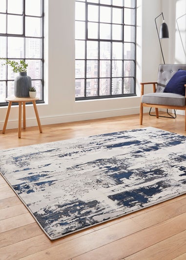 Think Rugs Apollo Grey/Navy Modern Abstract Rectangle Rug