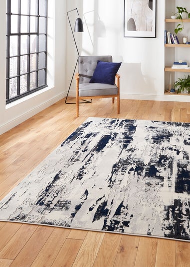 Think Rugs Apollo Grey/Navy Modern Abstract Rectangle Rug