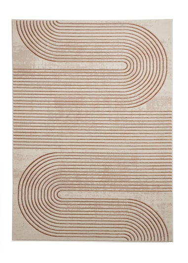 Think Rugs Apollo Bronze/Grey Modern Linear Rectangle Rug