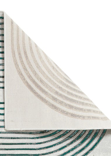 Think Rugs Apollo Grey/Green Modern Linear Rectangle Rug