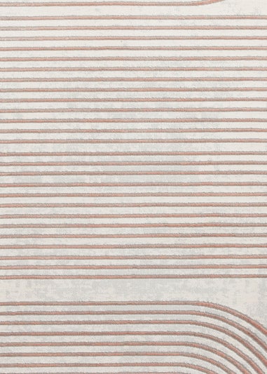 Think Rugs Apollo Grey/Rose Modern Linear Rectangle Rug