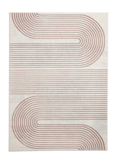 Think Rugs Apollo Grey/Rose Modern Linear Rectangle Rug