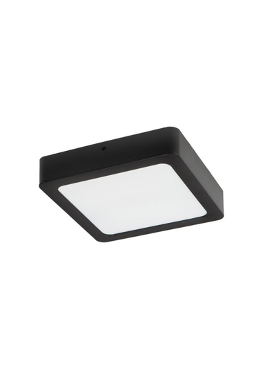 ValueLights Lacey Matte Black Flush Light with White Shade Integrated LED