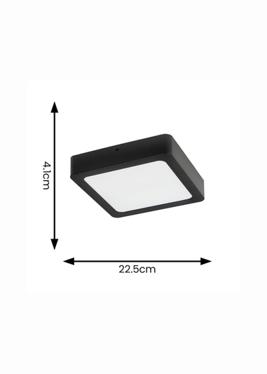 ValueLights Lacey Matte Black Flush Light with White Shade Integrated LED