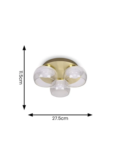 ValueLights Alissa Brushed Gold Flush Light with Clear Dome Shade Integrated LED