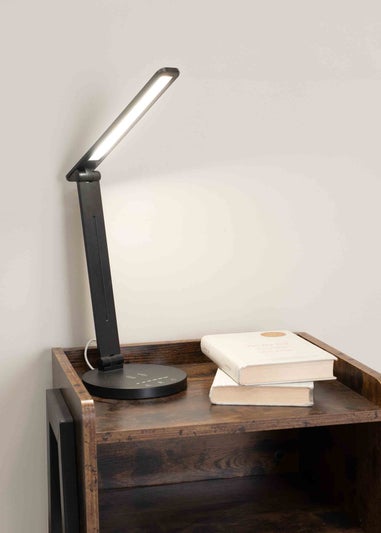 ValueLights Kiko Dimmable Matte Black Table Lamp Integrated LED (33cm x 15.5cm x 15.5cm)