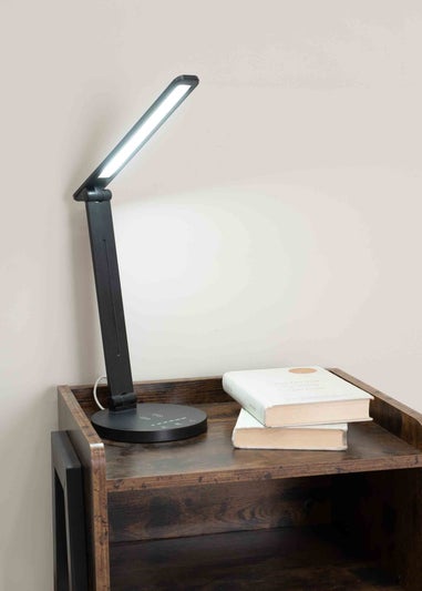 ValueLights Kiko Dimmable Matte Black Table Lamp Integrated LED (33cm x 15.5cm x 15.5cm)