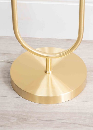 ValueLights Chessy  Gold Floor Lamp with Globe Shade (153cm x 32cm x 23cm)