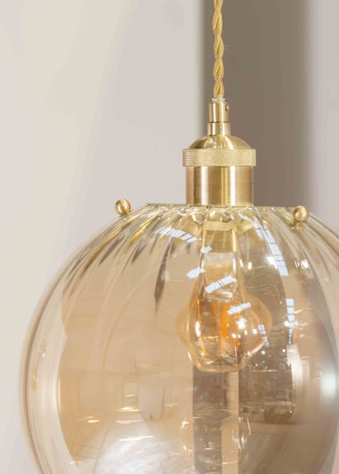 ValueLights Chessy Glass Amber Gold Globe Ceiling Pendant Shade