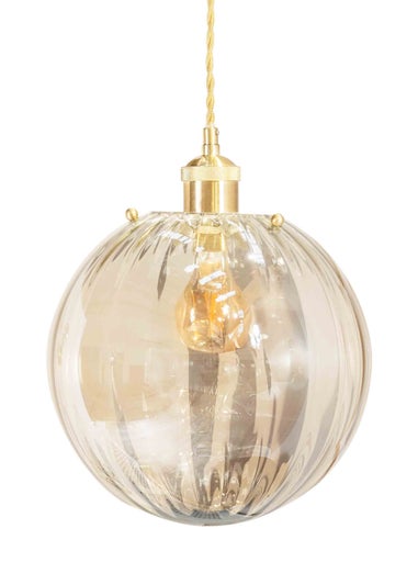 ValueLights Chessy Glass Amber Gold Globe Ceiling Pendant Shade