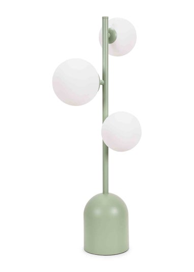 ValueLights Marlow Sage Green Table Lamp with White Globe Shade