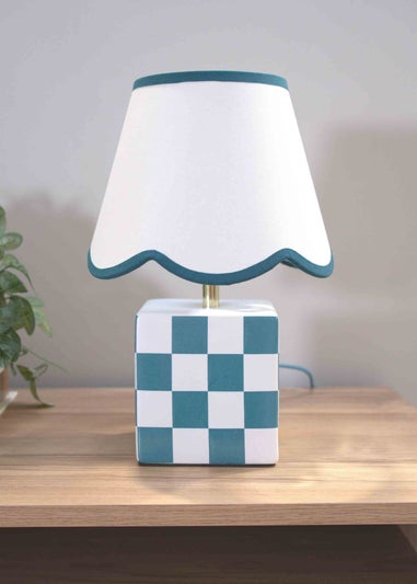 ValueLights Evie Gloss Green Table Lamp with Cream Tapered Shade