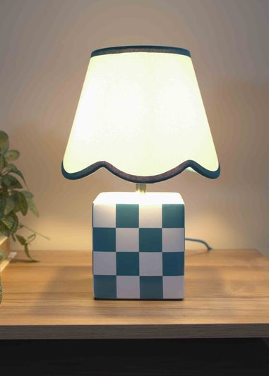 ValueLights Evie Gloss Green Table Lamp with Cream Tapered Shade