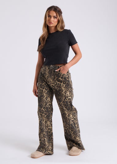 Urban Bliss Leopard Wide Leg Jean