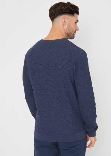 Threadbare Blue Mini Cable Knit Crew Neck Jumper