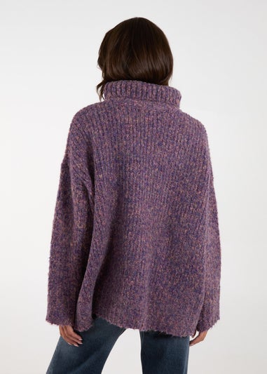 Blue Vanilla Purple Turtle Neck Specked Jumper