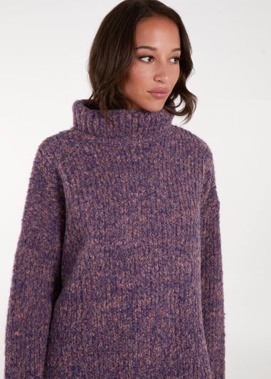 Blue Vanilla Purple Turtle Neck Specked Jumper