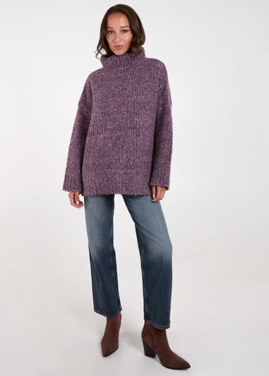 Blue Vanilla Purple Turtle Neck Specked Jumper