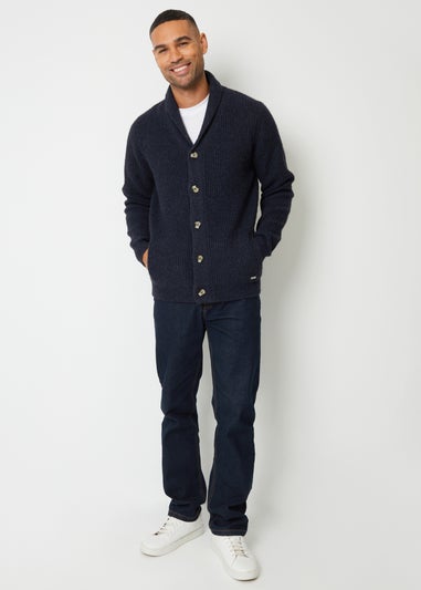 Threadbare Navy Shawl Collar Cardigan