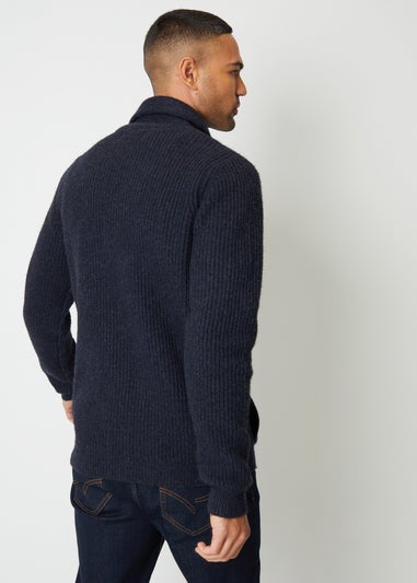 Threadbare Navy Shawl Collar Cardigan