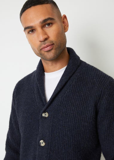 Threadbare Navy Shawl Collar Cardigan