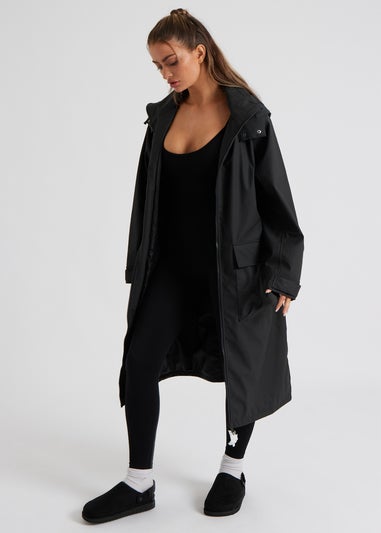 Urban Bliss Black Rubberised Raincoat