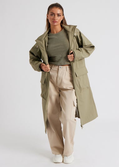 Urban Bliss Khaki Rubberised Raincoat