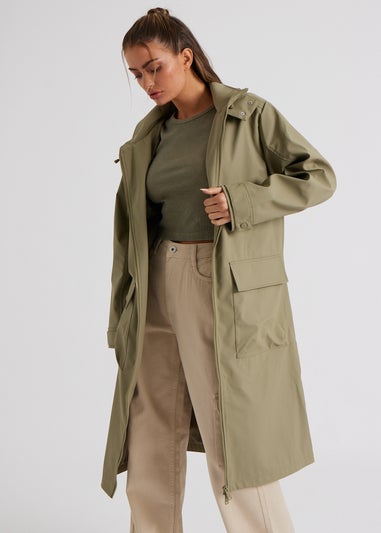 Urban Bliss Khaki Rubberised Raincoat