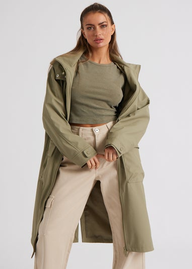 Urban Bliss Khaki Rubberised Raincoat