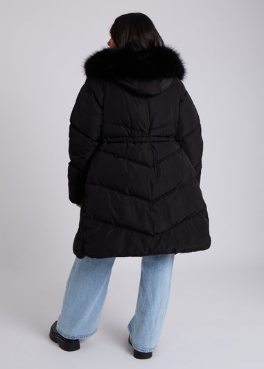 Urban Bliss Black Faux Fur Padded Parka