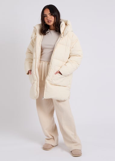 Urban Bliss Cream Mid Length Puffer